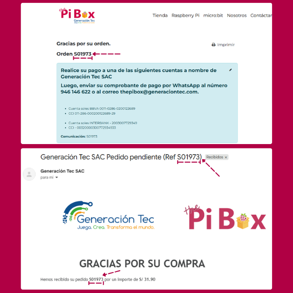 Donde encontrar el número de pedido