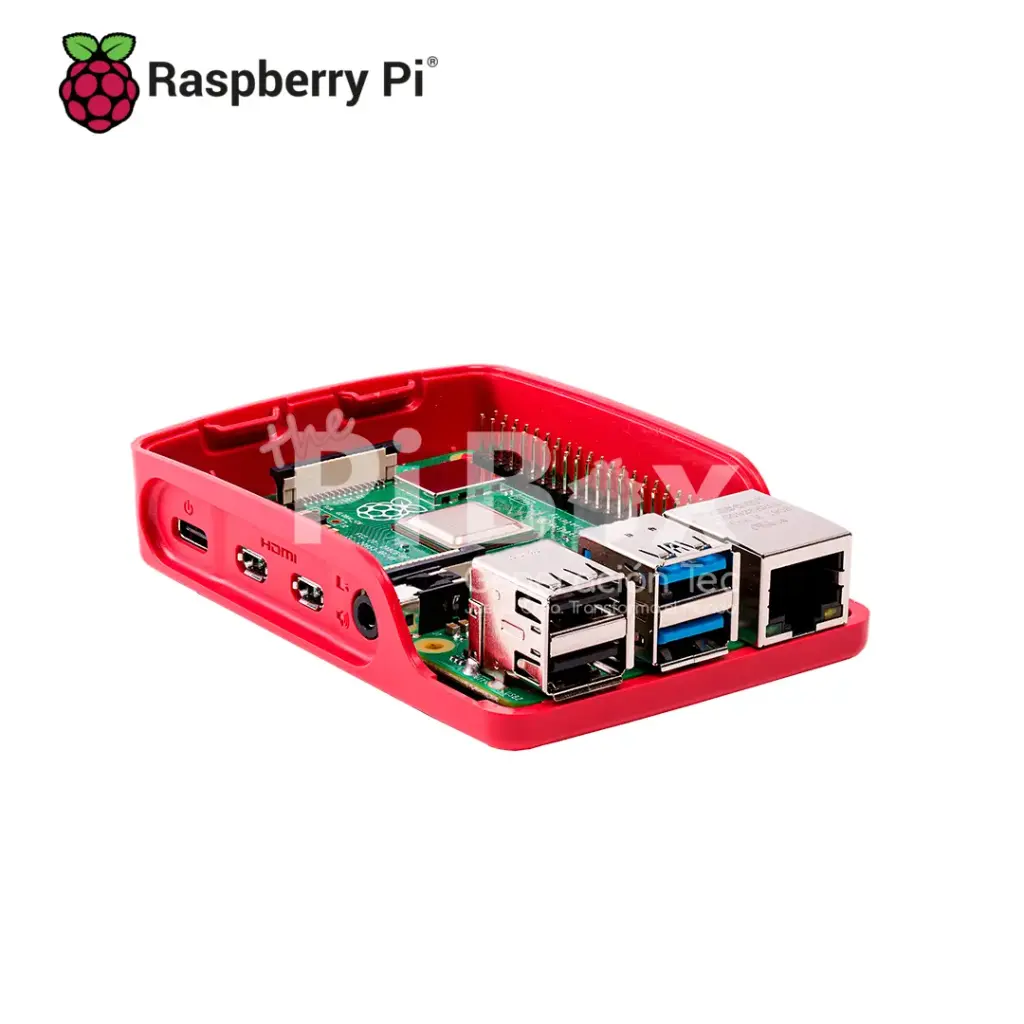 [CAS-RP-003] Case oficial para Raspberry Pi 4B (Blanco y rojo)